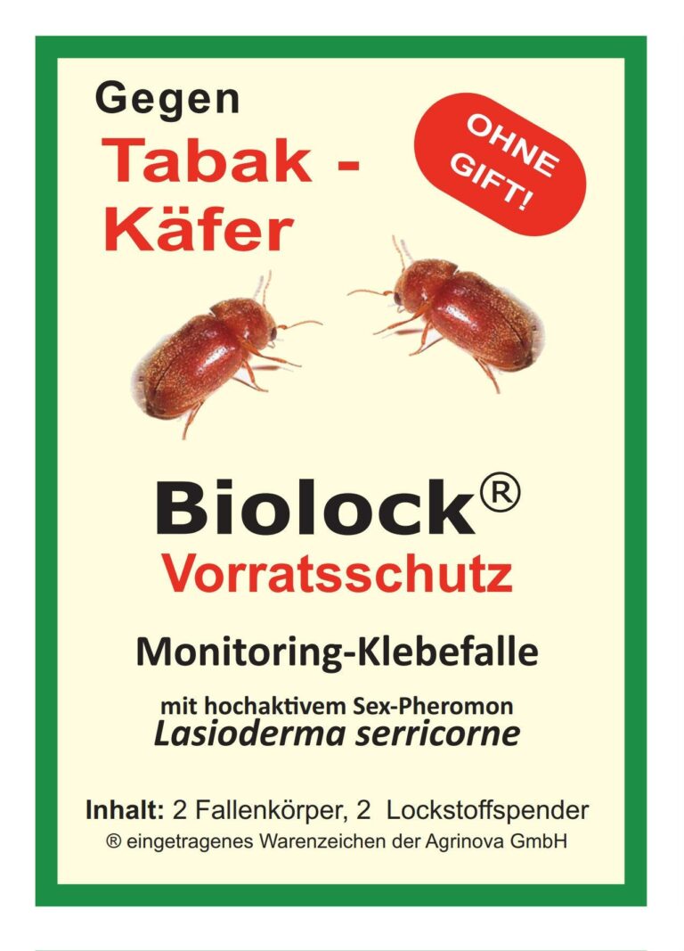 Biolock® Tabakkäfer-Monitoring-Klebefalle 2 Fallen mit Lockstoff/Pheromon