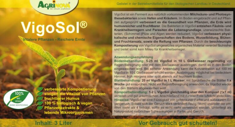 VigoSol Bodenaktivator Pflanzenstärkung Etikett 3L