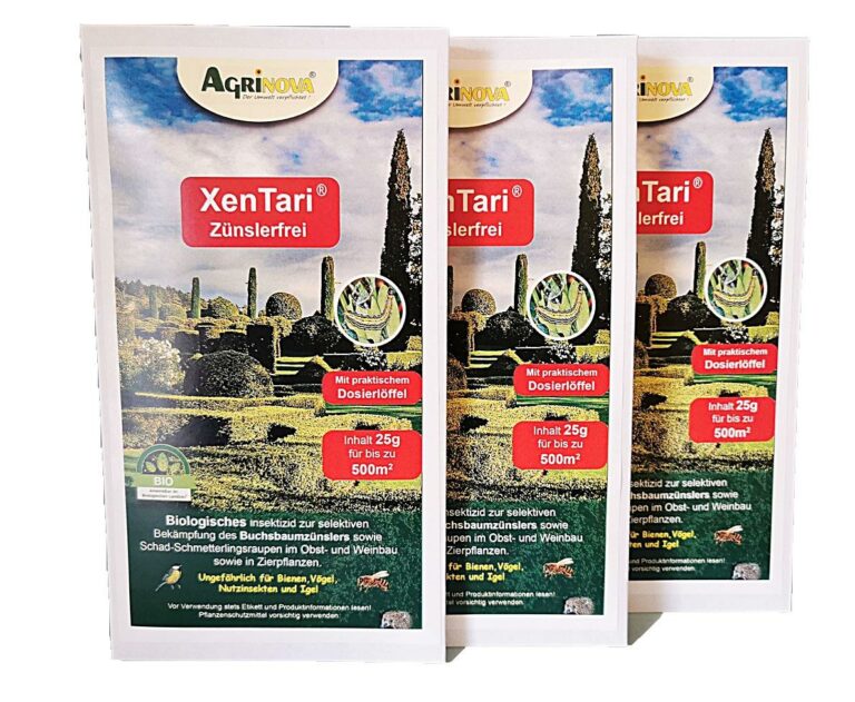 Agrinova XenTari® Zünslerfrei biologisches Mittel gegen Buchsbaumzünsler 3 x 25g